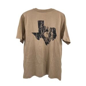 Carhartt‎ Mens Large T Shirt Brown Texas Graphic Tee Relaxed Fit Pocket